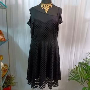 MBLM, Tessa Holliday  Cold Shoulder Dress, Size: 2X Black